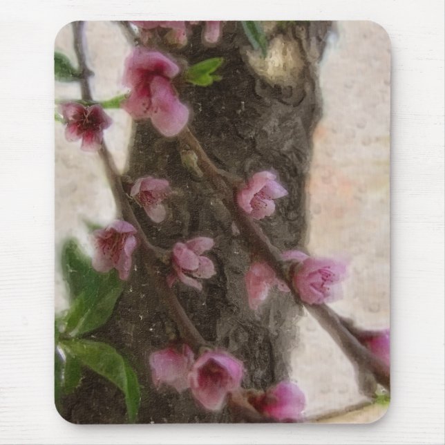 Little Pink Tree Flowers Mouse Pad (Front)