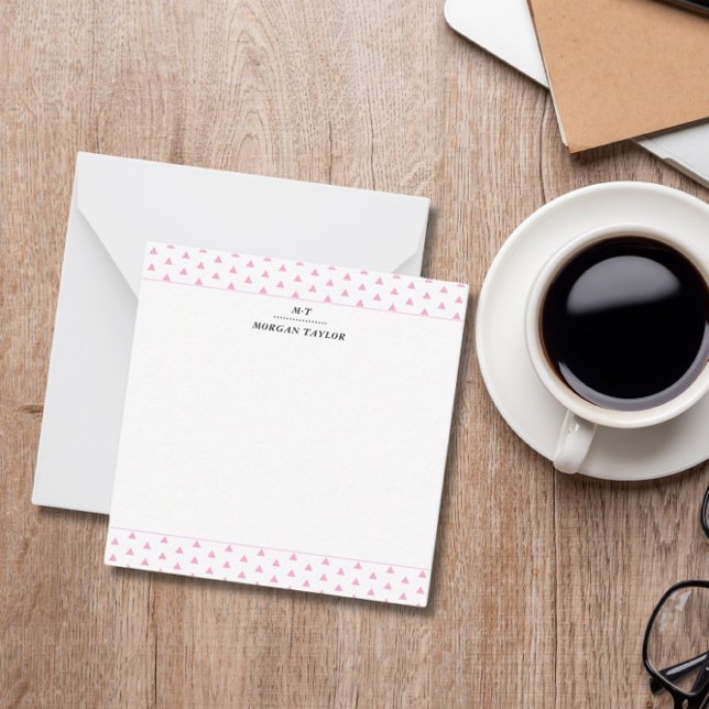 Little Pink Triangles Personalized Note Cards (Creator Uploaded)
