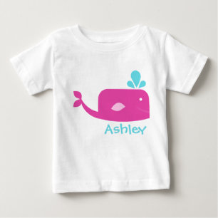 Little Pink Whale Personalized Baby T-Shirt