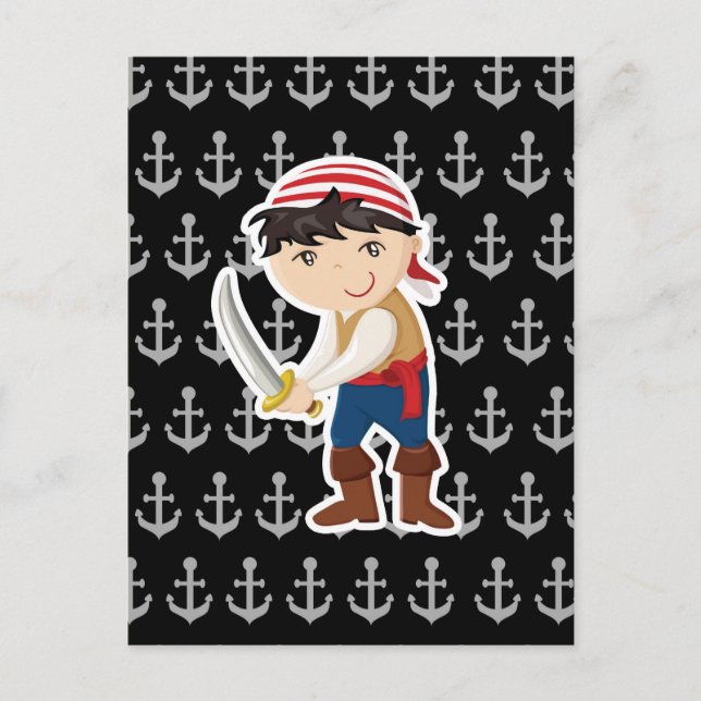 Little pirate with anchor postcard (Front)
