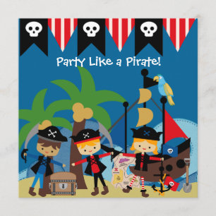 Little Pirates Kids Pirate Birthday Invitation