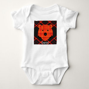 Little Plaid Story Book Bear Baby Bodysuit