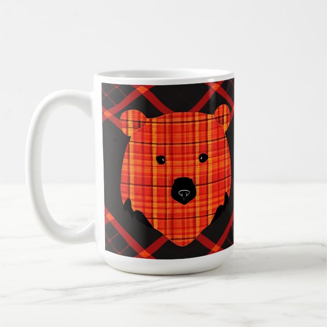 Little Plaid Story Book Bear Coffee Mug (Left)