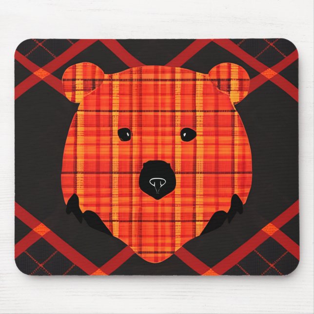 Little Plaid Story Book Bear Mouse Pad (Front)