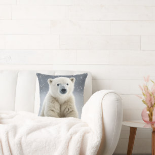 Little polar bear throw pillow