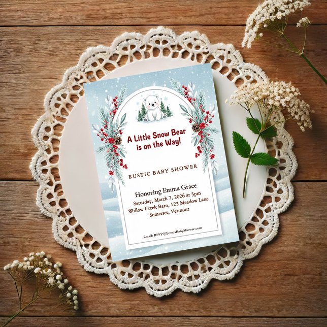 Little Polar Bear Winter Baby Shower Invitation (Créateur téléchargé)
