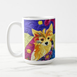 Little Pom Puppy Quilt Like Design Coffee Mug