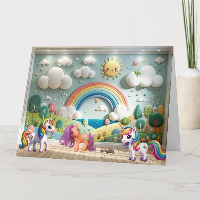 Little Pony and Unicorns Card (Front)