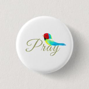 Little Prayer Bird  1 Inch Round Button
