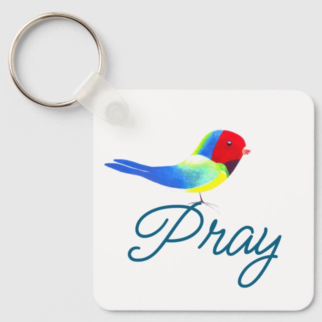 Little Prayer Bird Keychain (Front)