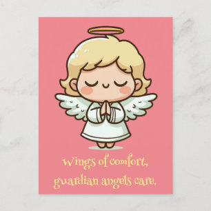 Little praying angel postcard