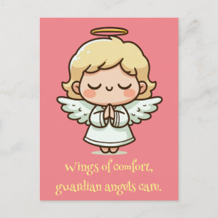 Little praying angel postcard