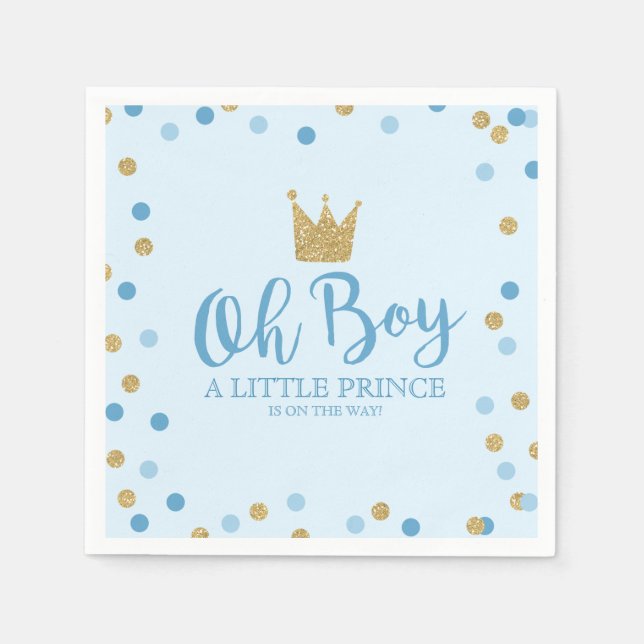 Little Prince Baby Shower Baby Shower Party Napkin (Front)