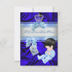 Little Prince Baby Shower Boy Royal Blue Invitation