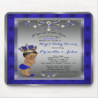 Little Prince Baby Shower Invitation, Royal SILVER
