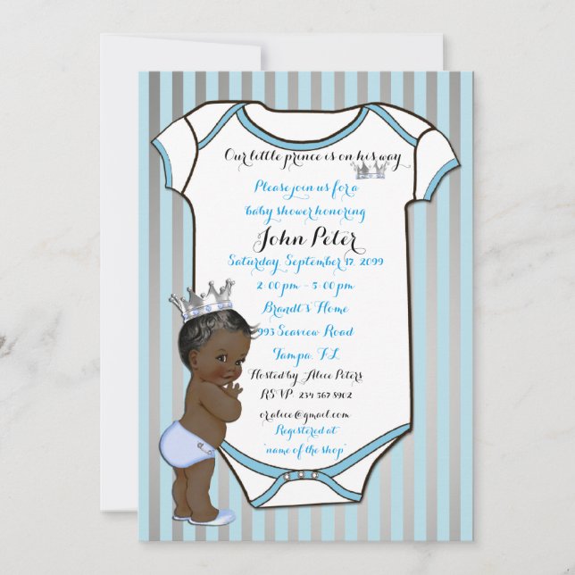 Little Prince Baby Shower Invitation,trendy,chic. Invitation (Front)