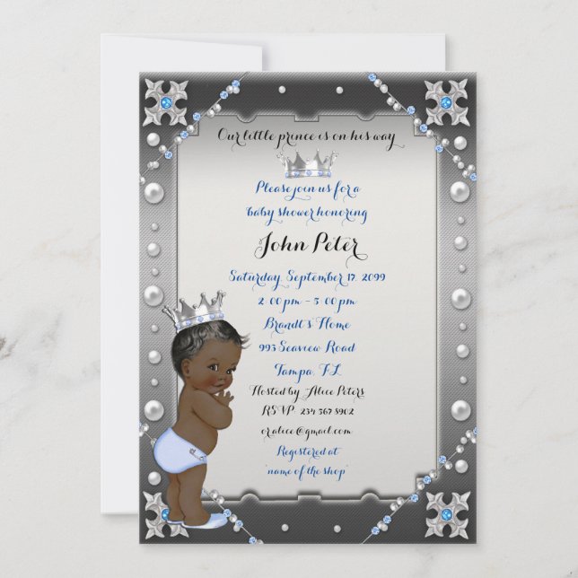 Little Prince Baby Shower Invitation,trendy,chic. Invitation (Front)
