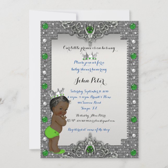 Little Prince Baby Shower Invitation,trendy,chic. Invitation (Front)