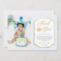 Little Prince Birthday Blue Damask Picture