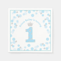 Little Prince Blue Silver 1st Birthday Party
