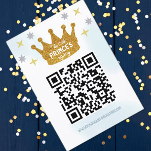 Little Prince Boy Baby Shower Registry Enclosure Card