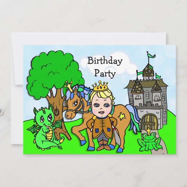 Little Prince Fairy Tale Birthday Party Invitation (Front)