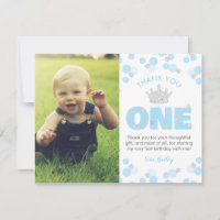 Little Prince First Birthday Light Blue Silver