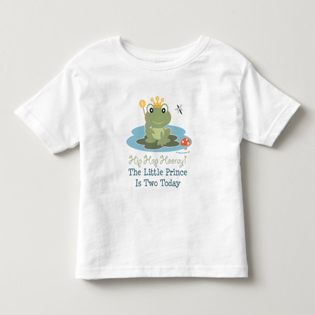 Little Prince Frog 2nd Birthday Tee Shirt (Front)