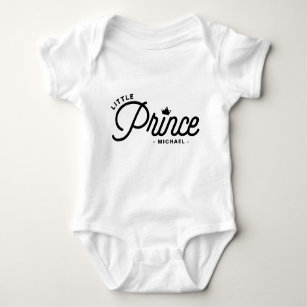 Little Prince Modern Typography Personalized Baby Bodysuit