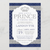 Little Prince Royal Blue and Silver Boys Birthday