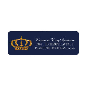 Little Prince Royal Crown Navy Blue Return Address