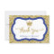 Little Prince Thank You Card, Blue, Faux Glitter