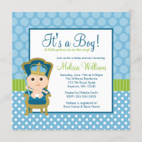 Little Prince Throne Polka Dot Boy Baby Shower