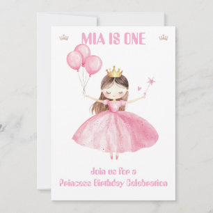 Little Princess 1st Birthday Invitation Girls 👑