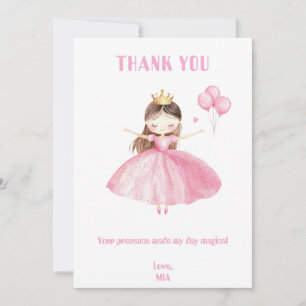 Little Princess 1st Birthday Thank You Card Girl