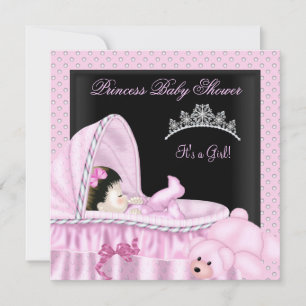 Little Princess Baby Shower Girl Bassinette Invitation