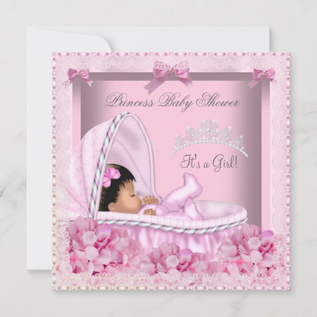 Little Princess Baby Shower Girl Lace AM Invitation (Front)