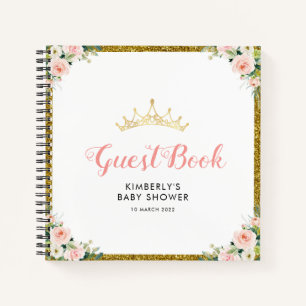 little princess baby shower guestbook notebook
