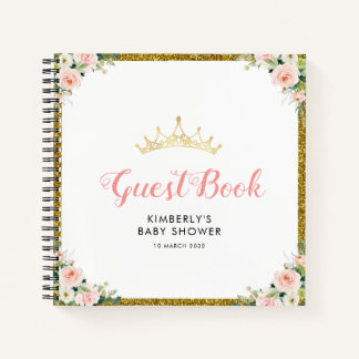 little princess baby shower guestbook notebook
