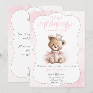 Little Princess Baby Shower Invitation with Teddy