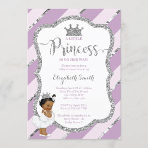 Little Princess Baby Shower Invite, Faux Glitter Invitation