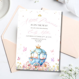 Little Princess Baby Shower Pink Royal Theme Girl Invitation