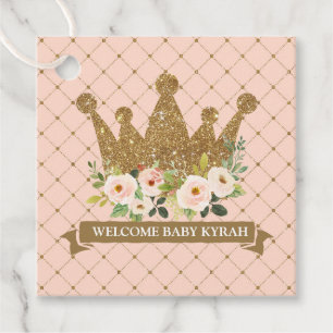 Little Princess Blush Floral Baby Shower Favour Tags