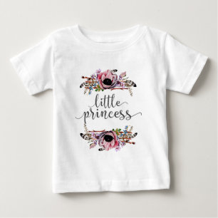 Little Princess Boho Chic Floral Baby Girl Tutu T-Shirt