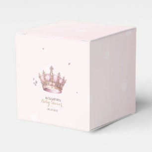 Little Princess Crown Pearls Dots Baby Shower Favor Box