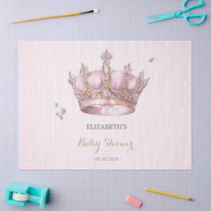 Little Princess Crown Pearls Dots Baby Shower Tissue Paper