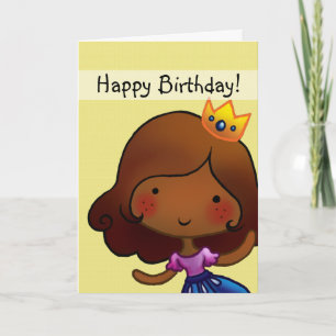 little princess customisable birthday card