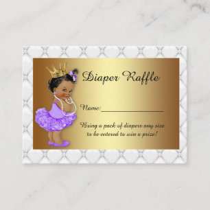 Little Princess Diaper Raffle Tickets, balerina 3 Enclosure Card