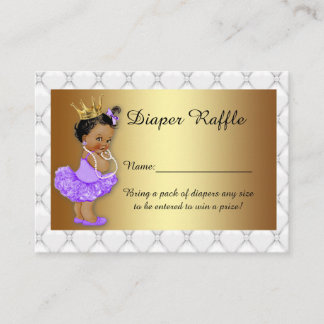 Little Princess Diaper Raffle Tickets, balerina 3 Enclosure Card