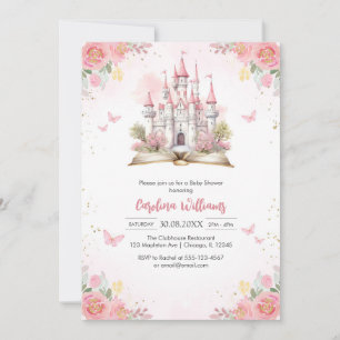 Little Princess Fairytale Castle Girl Baby Shower Invitation